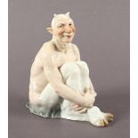 SITZENDER FAUN, Y 108, Martin WIEGAND von 1908, MEISSEN, vor 1924