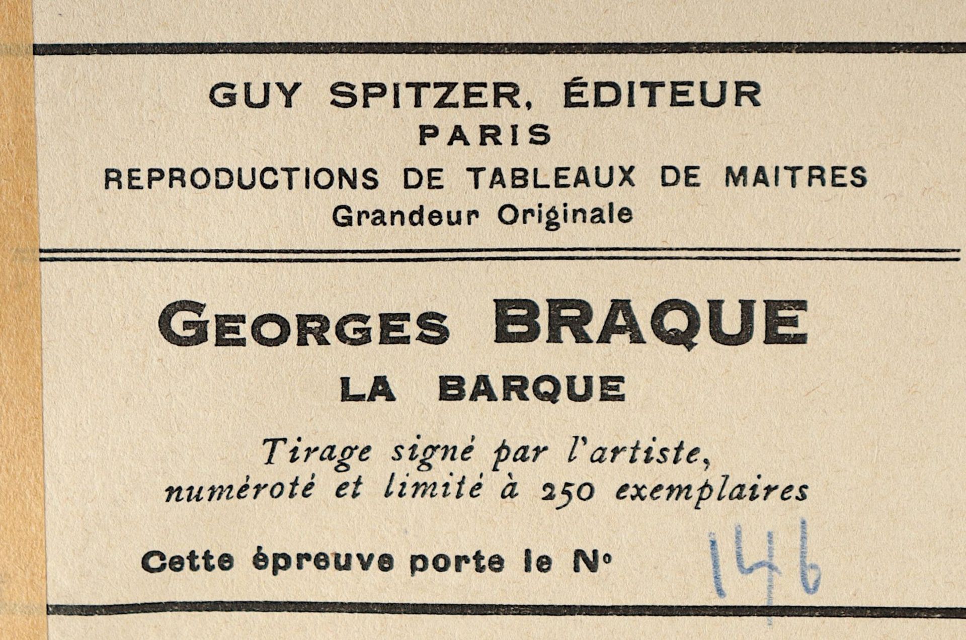 Braque, Georges, "La Barque", Farblithografie, besch. - Bild 2 aus 2