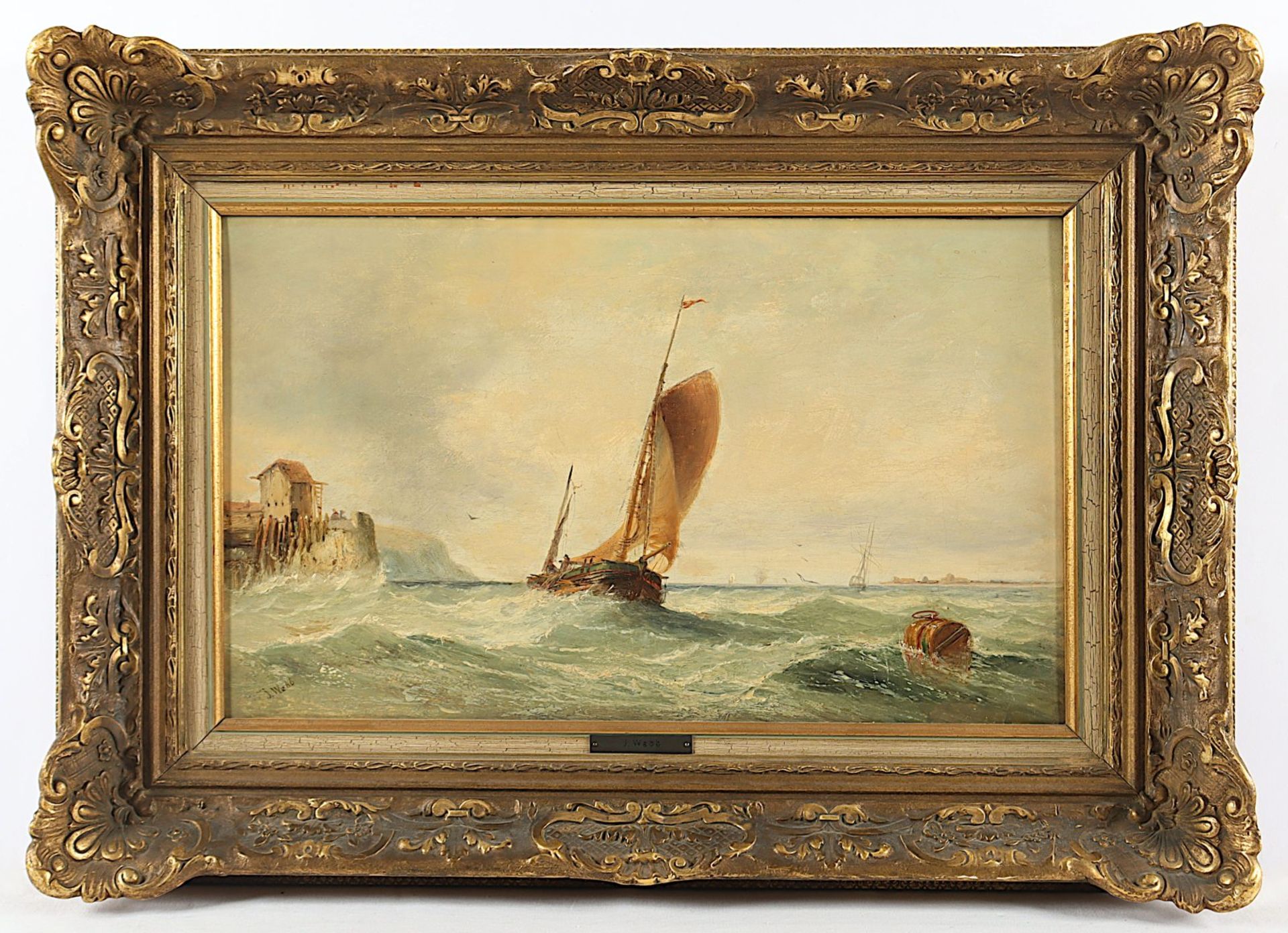 WEBB, James (1825-1895), "Schiff vor stürmischer Küste", R.
