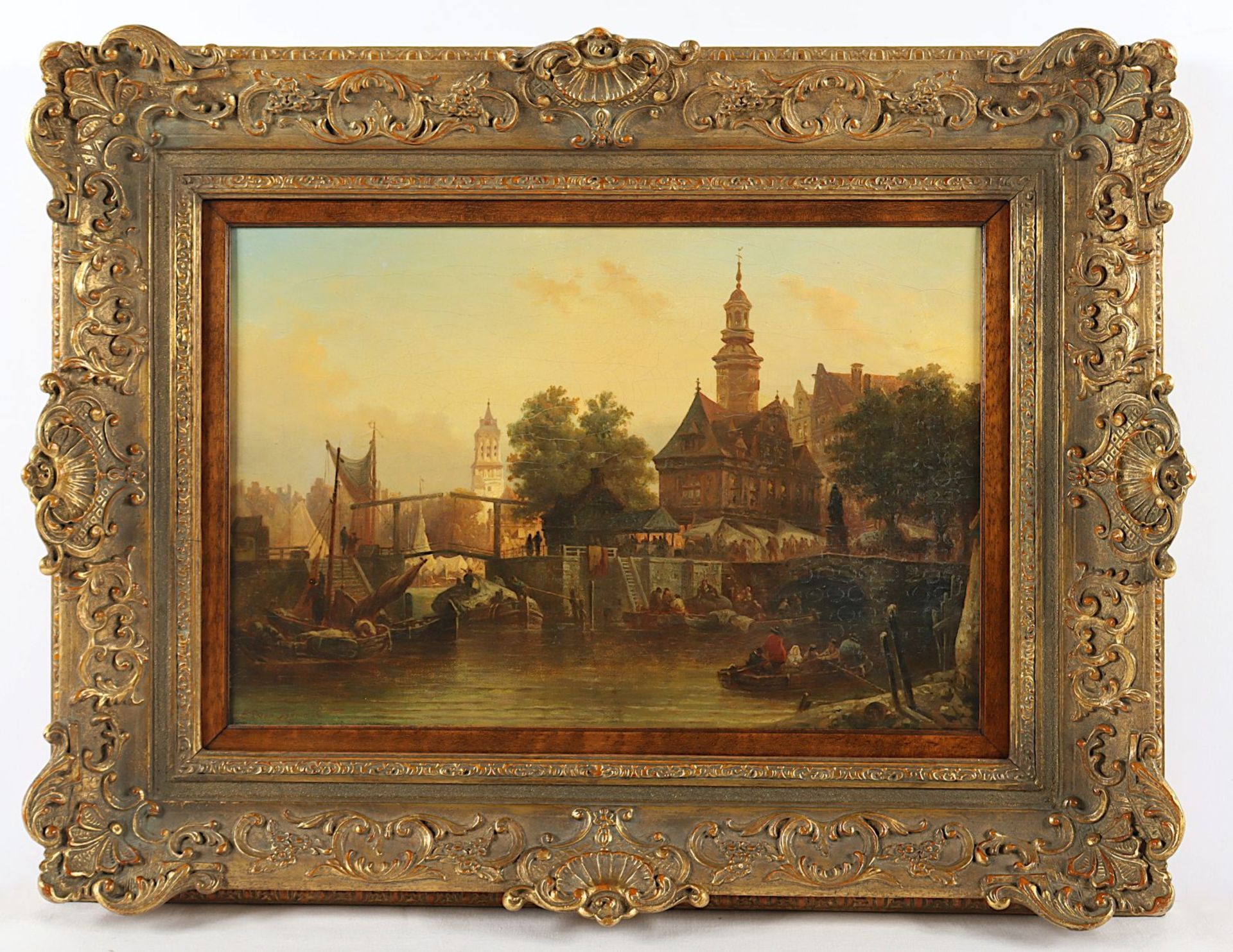 VAN BOMMEL, Elias Pieter (1819-1890), "Hafenansicht", R. - Bild 2 aus 4