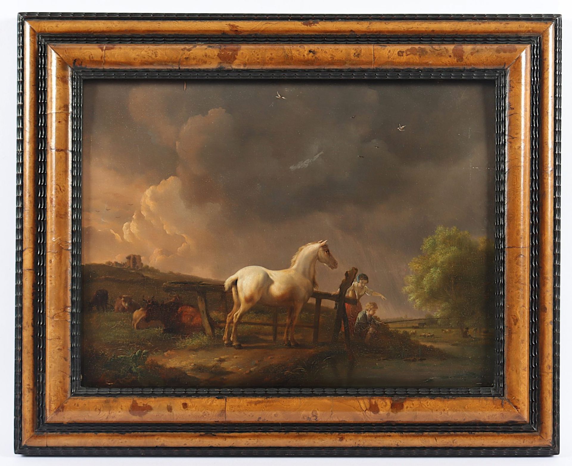 VAN DE VELDE, Adriaen (1636-1672), Umkreis/Schule, "Landschaft mit Pferd und angelnden Kindern", R. - Bild 2 aus 3