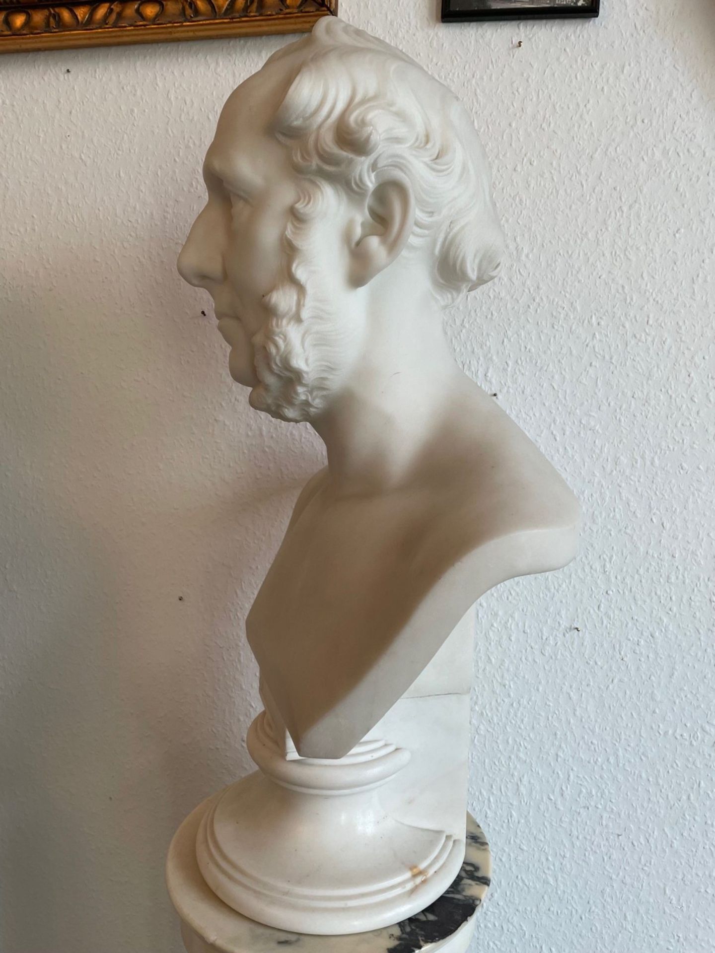 AFINGER, Bernhard (1813-1882), "Paar Portraitbüsten des Bonner Fabrikantenehepaars Clason", Marmor - Bild 6 aus 15