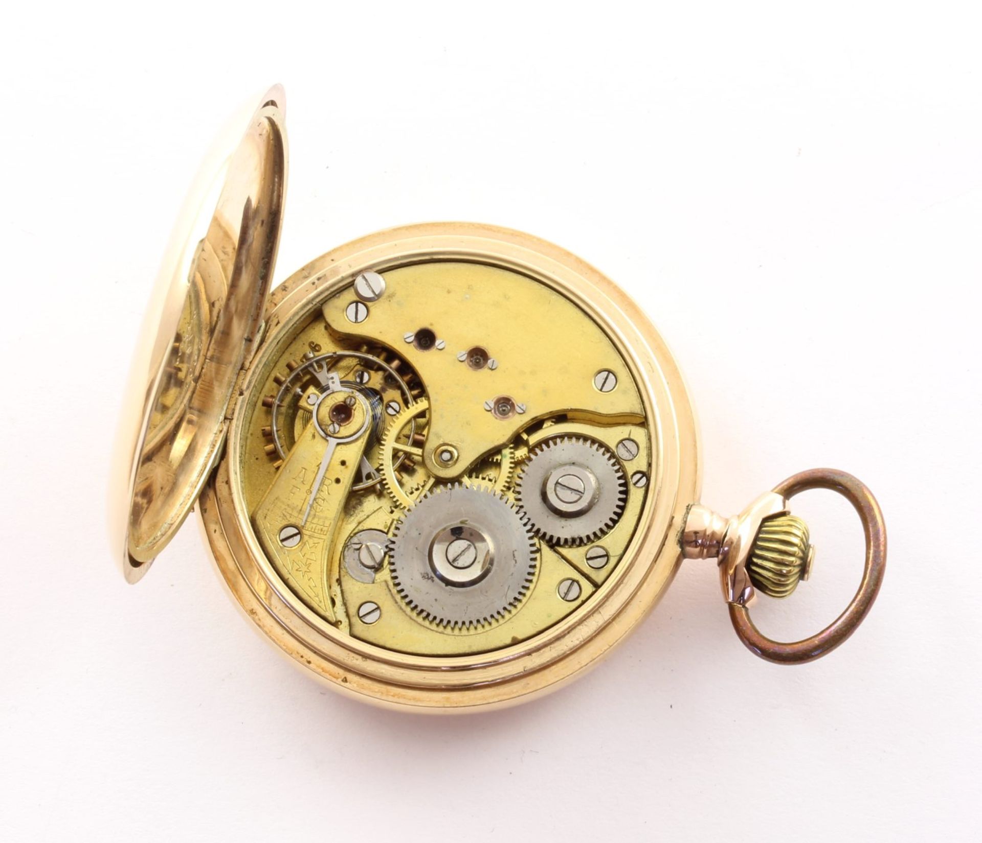 Taschenuhr, 585/ooo GG, H. Bergner und Sohn, Berlin, um 1900 - Bild 3 aus 5