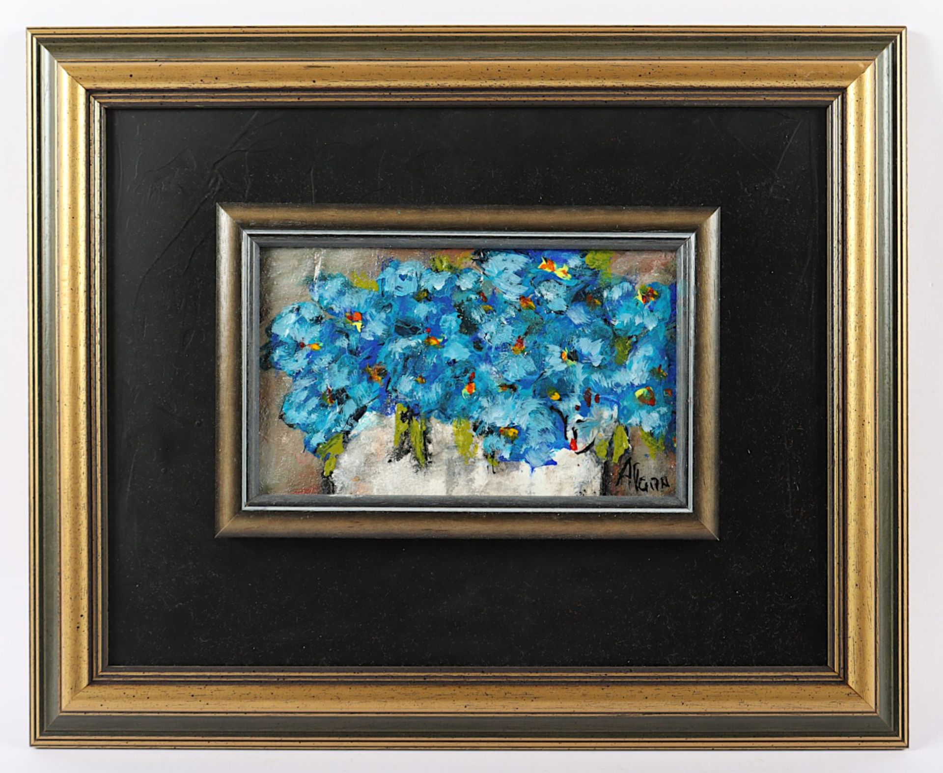 Alana, "Blue Flowers", Acryl/Holz, R.