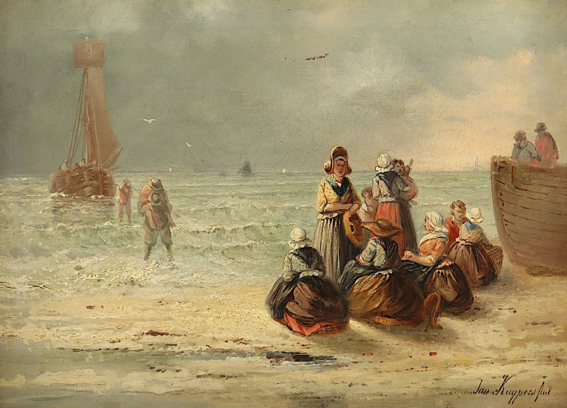 KUYPERS, Jan (1819-1892), "Fischer am Strand", R.