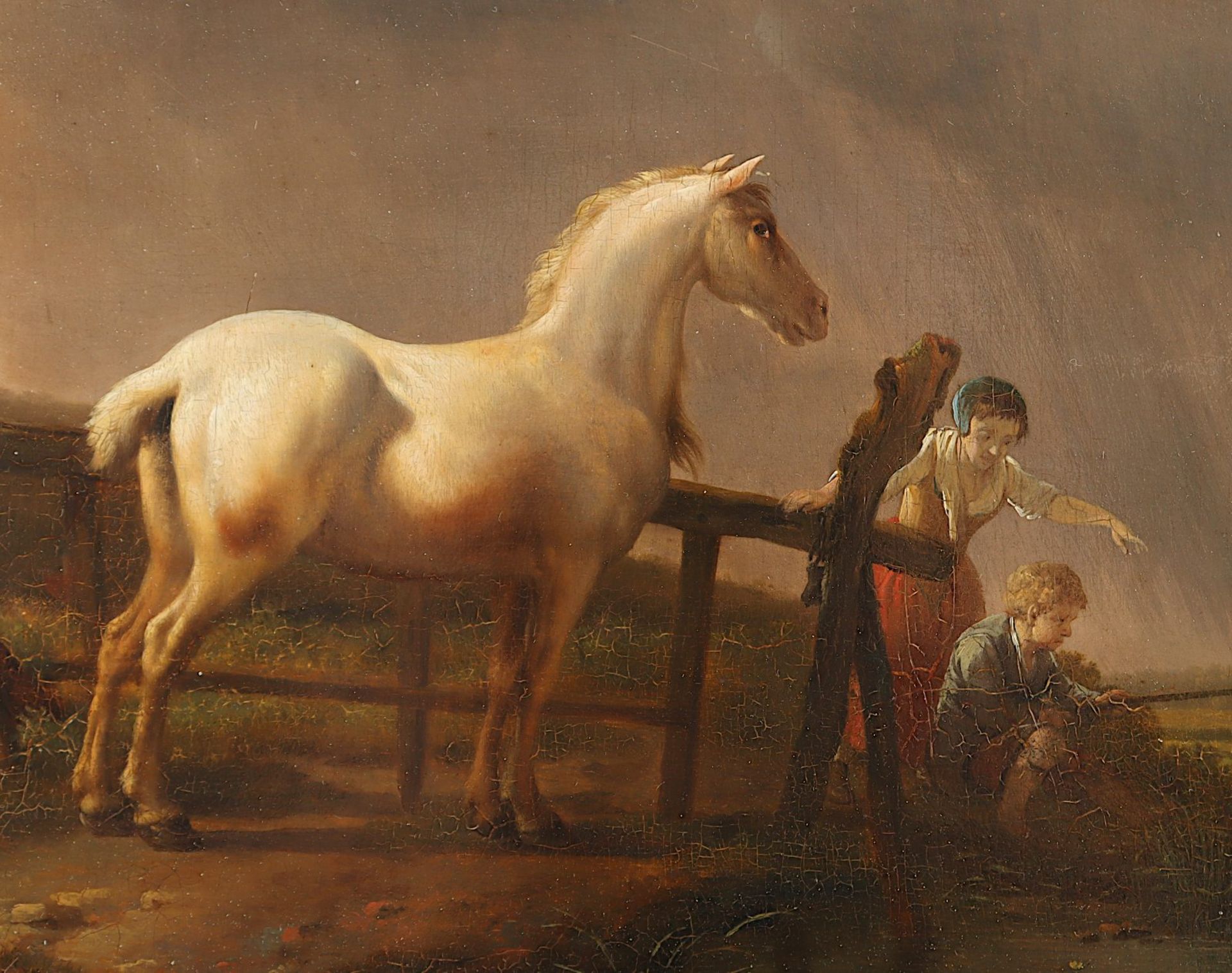VAN DE VELDE, Adriaen (1636-1672), Umkreis/Schule, "Landschaft mit Pferd und angelnden Kindern", R. - Bild 3 aus 3