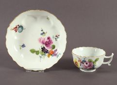 Tasse mit Untertasse, Blumen, Meissen, um 1765