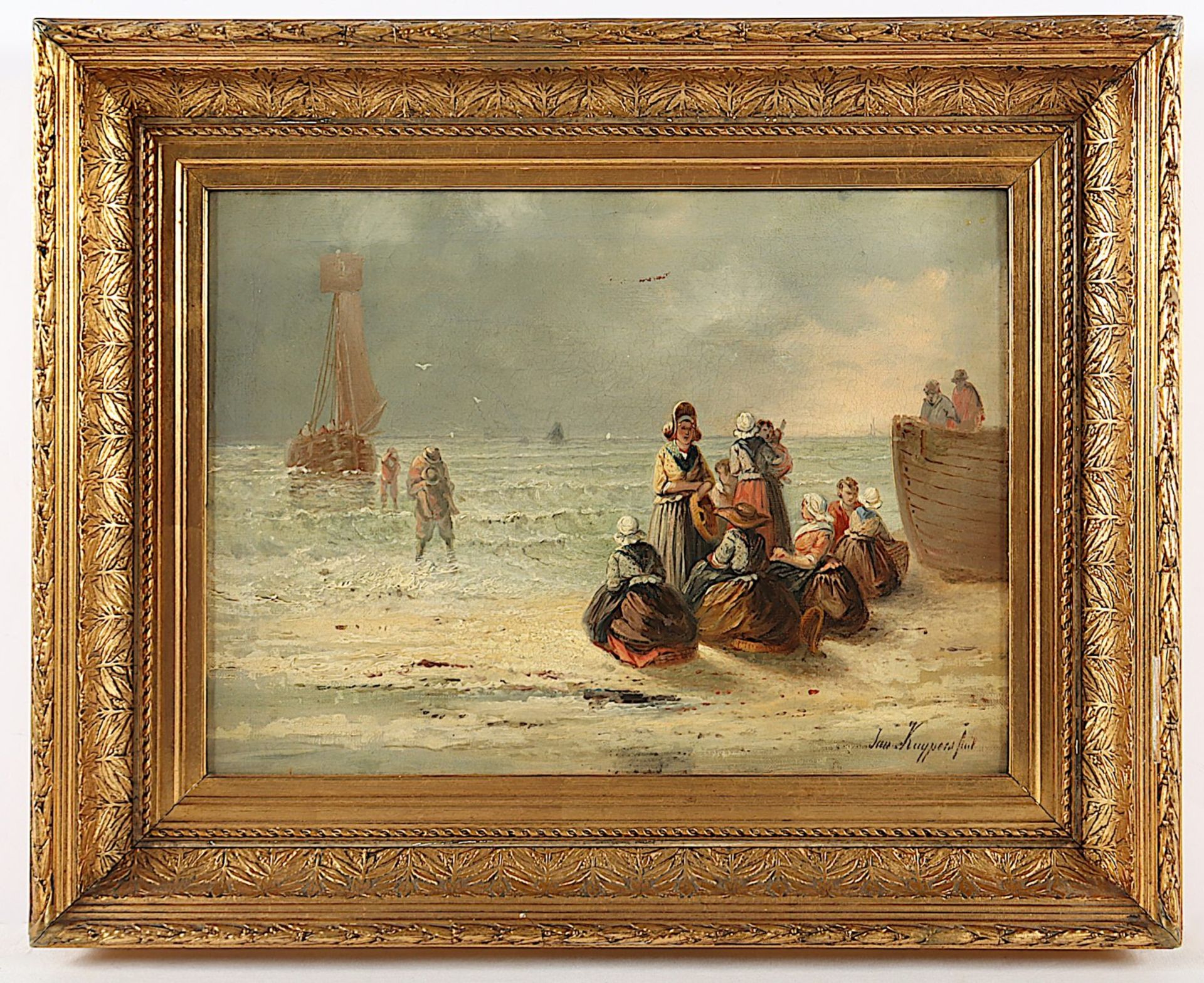 KUYPERS, Jan (1819-1892), "Fischer am Strand", R. - Bild 2 aus 3