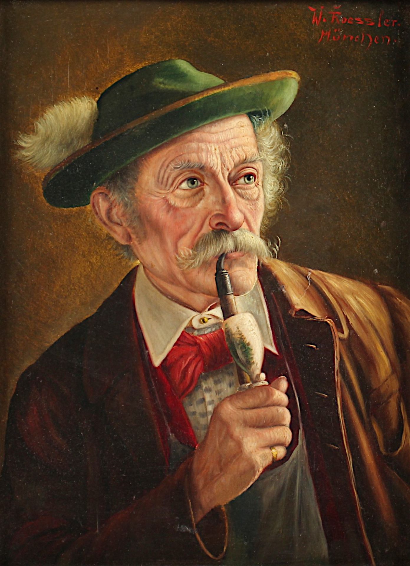 ROESSLER, Walter (1822-1906), "Bauer mit Pfeife", R. - Bild 2 aus 3