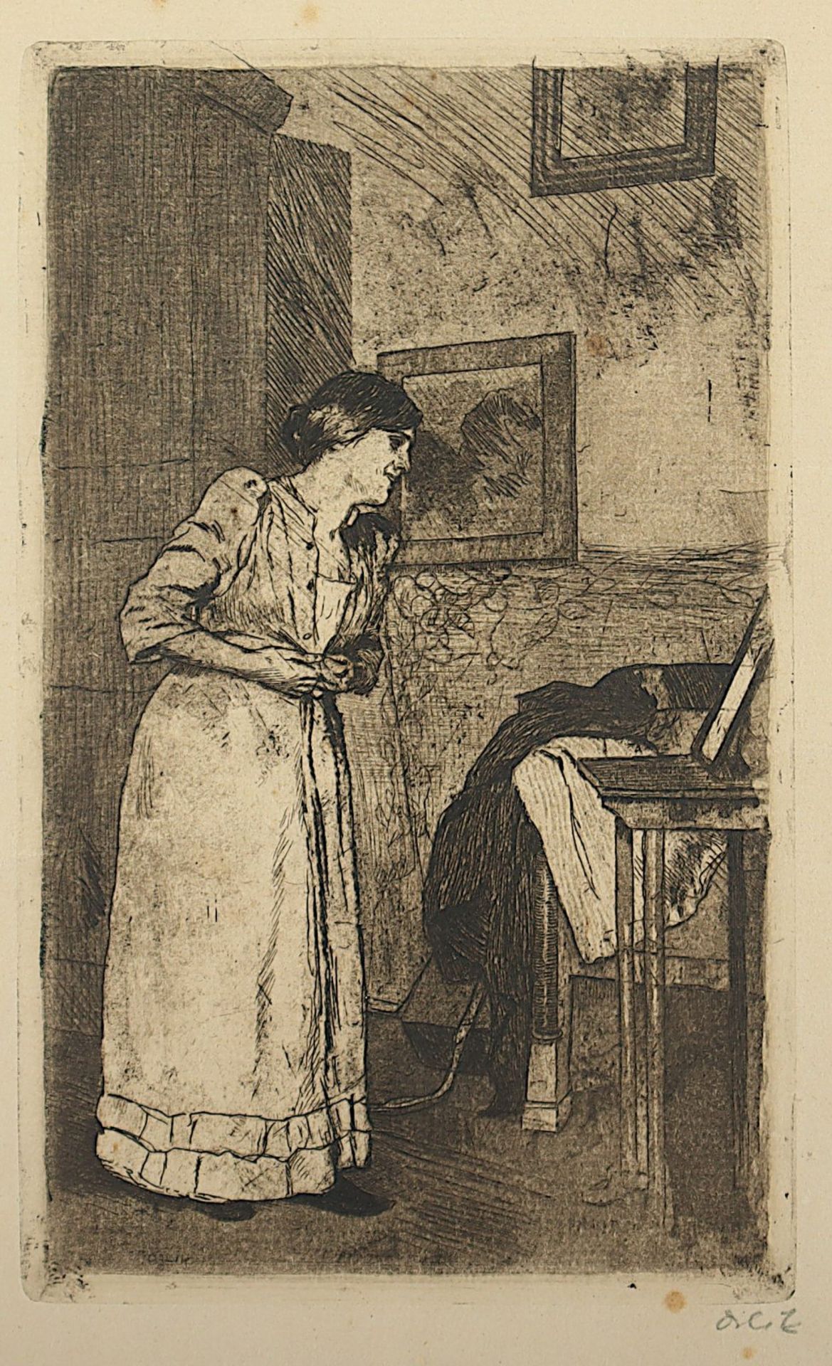 ORLIK, Emil (1870-1932), "Bei der Toilette", handsigniert, R. - Bild 2 aus 2