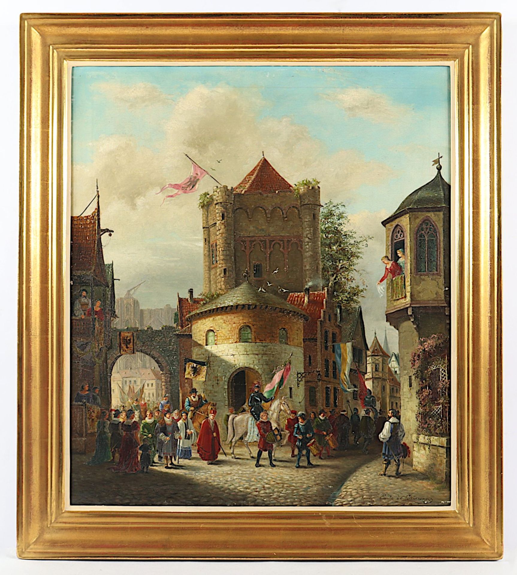 de Cauwer, Emile (1828-1873), "Festzug in Köln", R. - Bild 2 aus 5