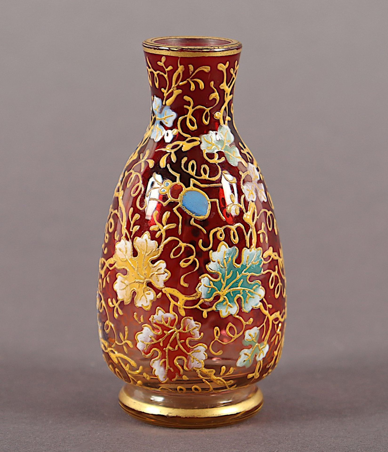 seltene kleine Vase, signiert Moser, E.19.Jh. - Image 3 of 5