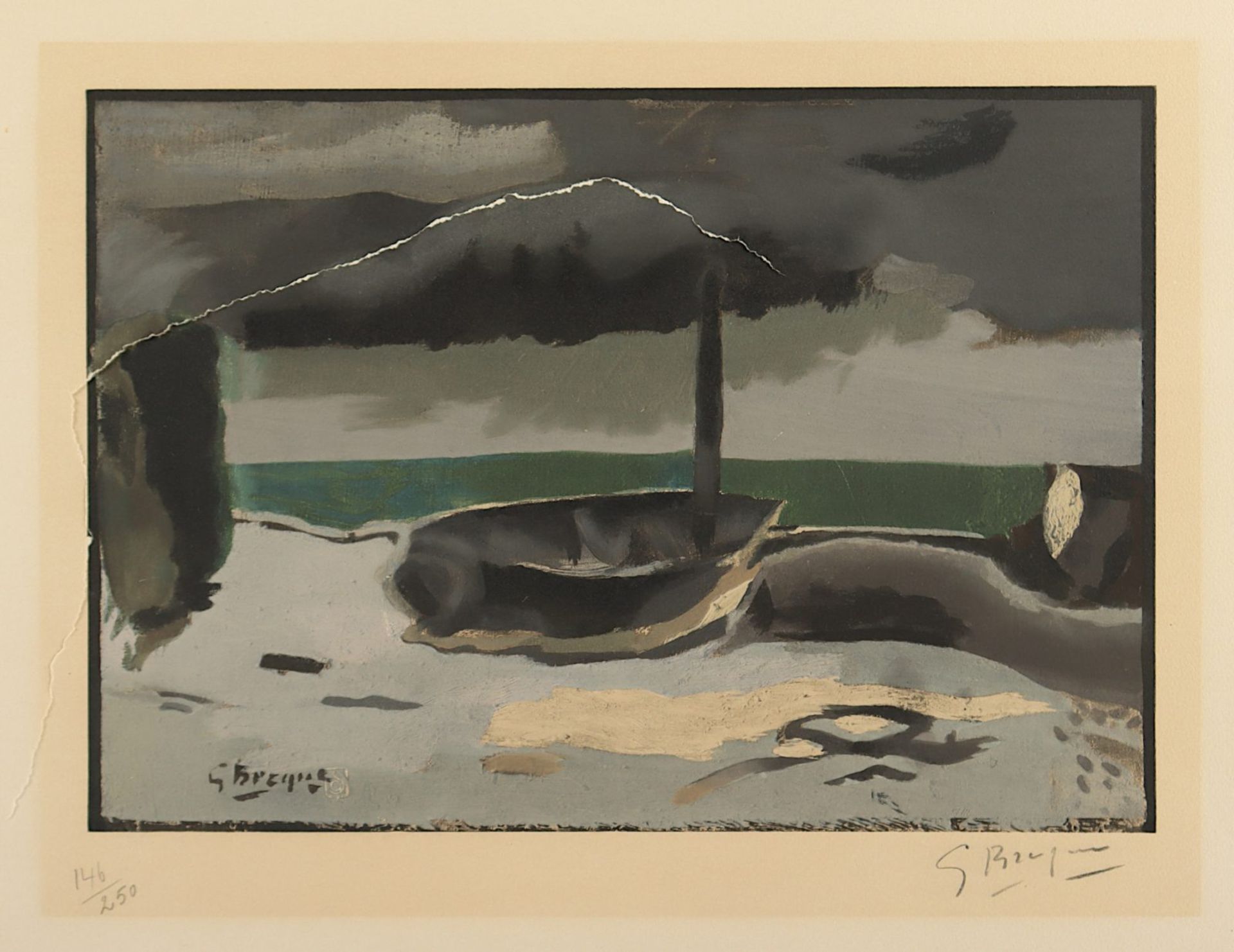 Braque, Georges, "La Barque", Farblithografie, besch.