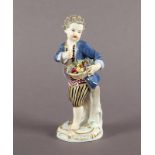 FIGUR "GÄRTNERKIND MIT BLUMENKORB", Modell 5, best., Johann Joachim KAENDLER, MEISSEN, E.19.Jh.