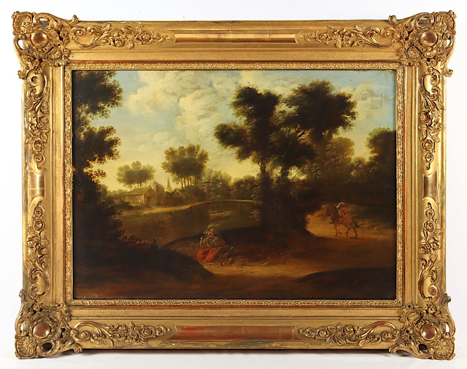 Dietrich, Christian (gen. Dietricy, 1712-1774), zugeschrieben, "Landschaft mit Figuren", R. - Bild 2 aus 5