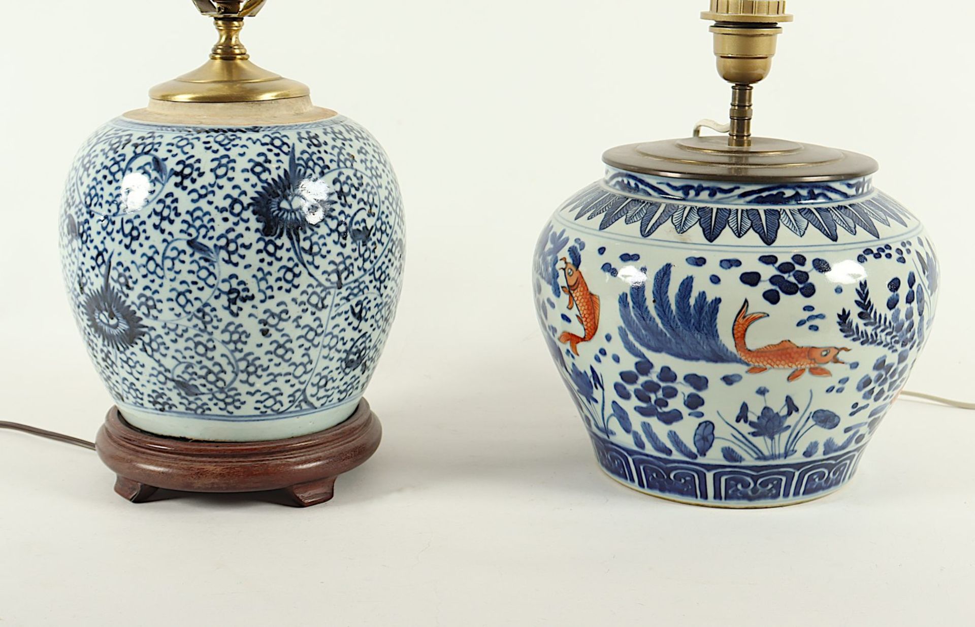 zwei Ingwertöpfe als Lampen, Porzellan, China, Japan - Bild 3 aus 3