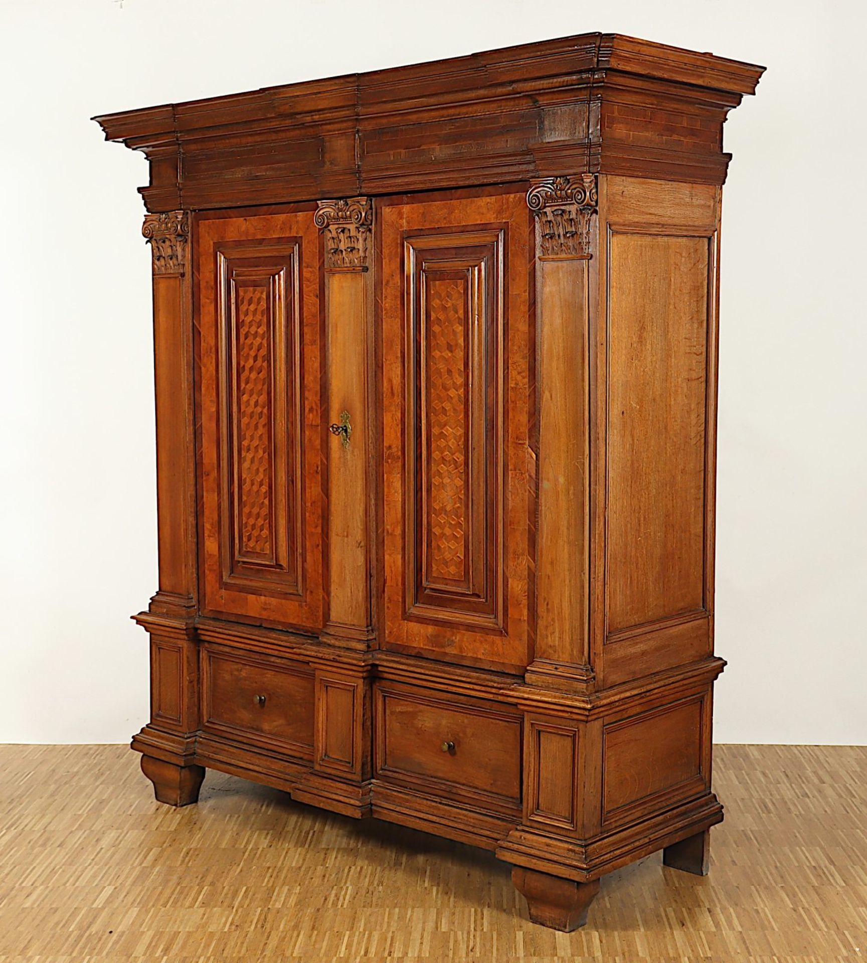 BAROCKER PILASTERSCHRANK, deutsch, 18.Jh. - Image 3 of 4