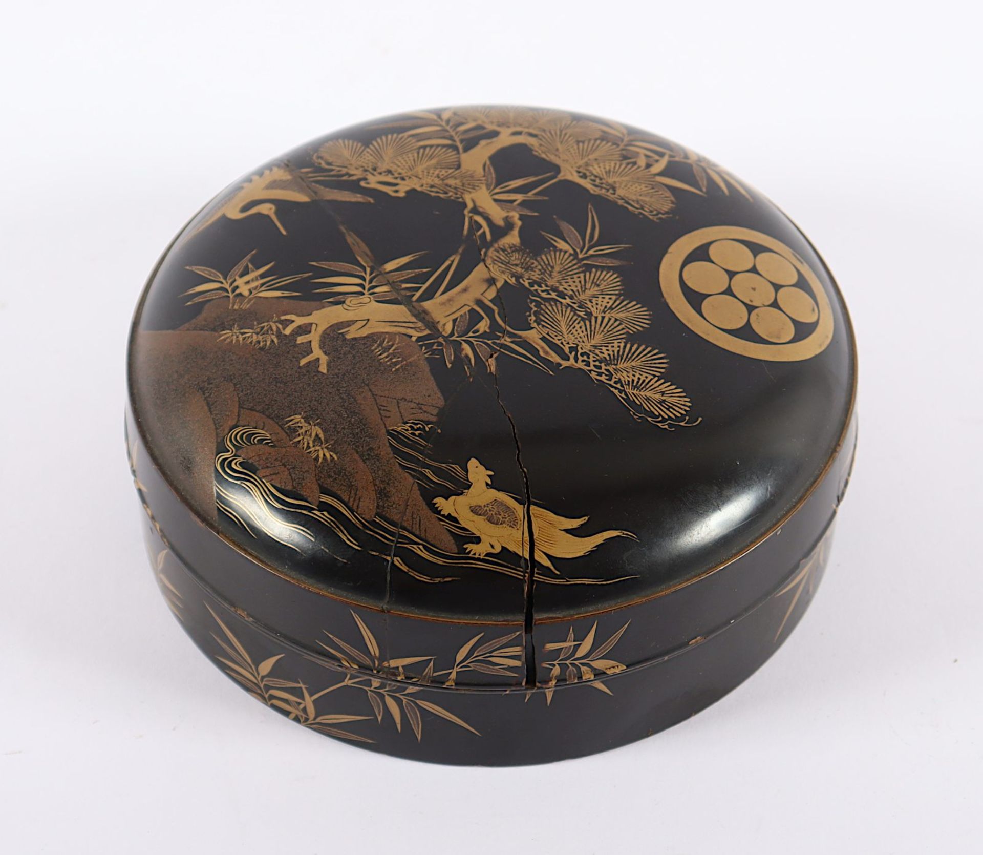 Handspiegel, Bronze, Lackdose, Japan, Meiji - Bild 2 aus 3