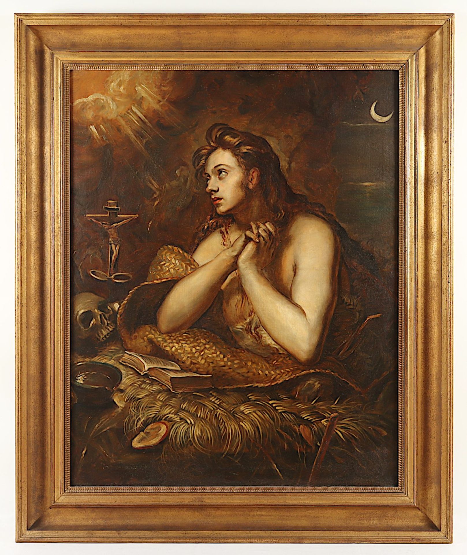 TINTORETTO, Domenico (1560-1635), Kopie A.20.Jh., "Büßende Maria Magdalena", R. - Image 2 of 4