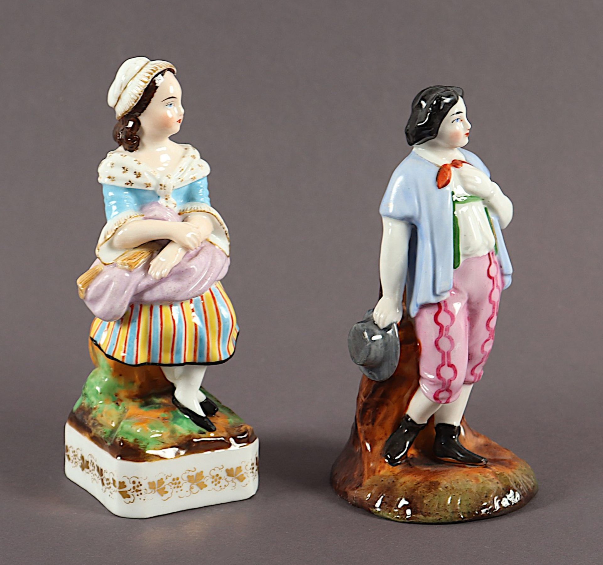 zwei Figuren, Porzellan, England, 19.Jh. - Bild 2 aus 4