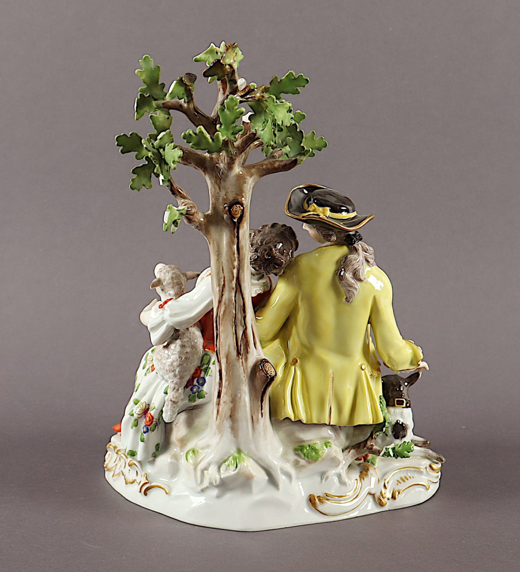 SCHÄFERGRUPPE, Modell D 94, Entwurf Johann Joachim KAENDLER um 1770-72, MEISSEN, E.19.Jh. - Bild 4 aus 5