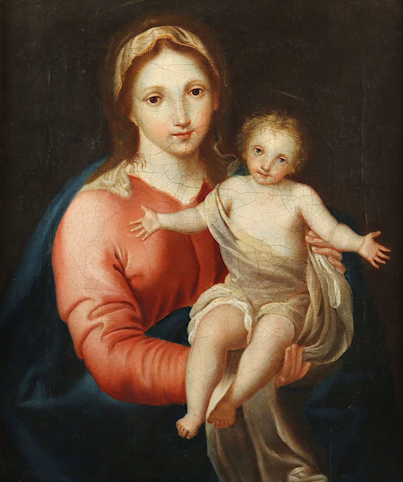 Sakralmaler E.18.Jh., "Madonna mit Kind", R. - Image 2 of 3