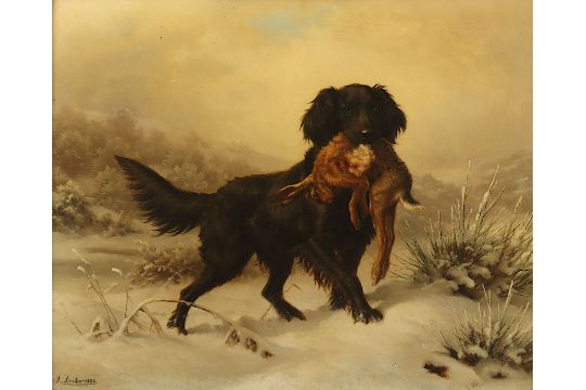 Deiker, Carl Friedrich (1836-1892), "Jagdhund mit Beute", R. - Bild 2 aus 4