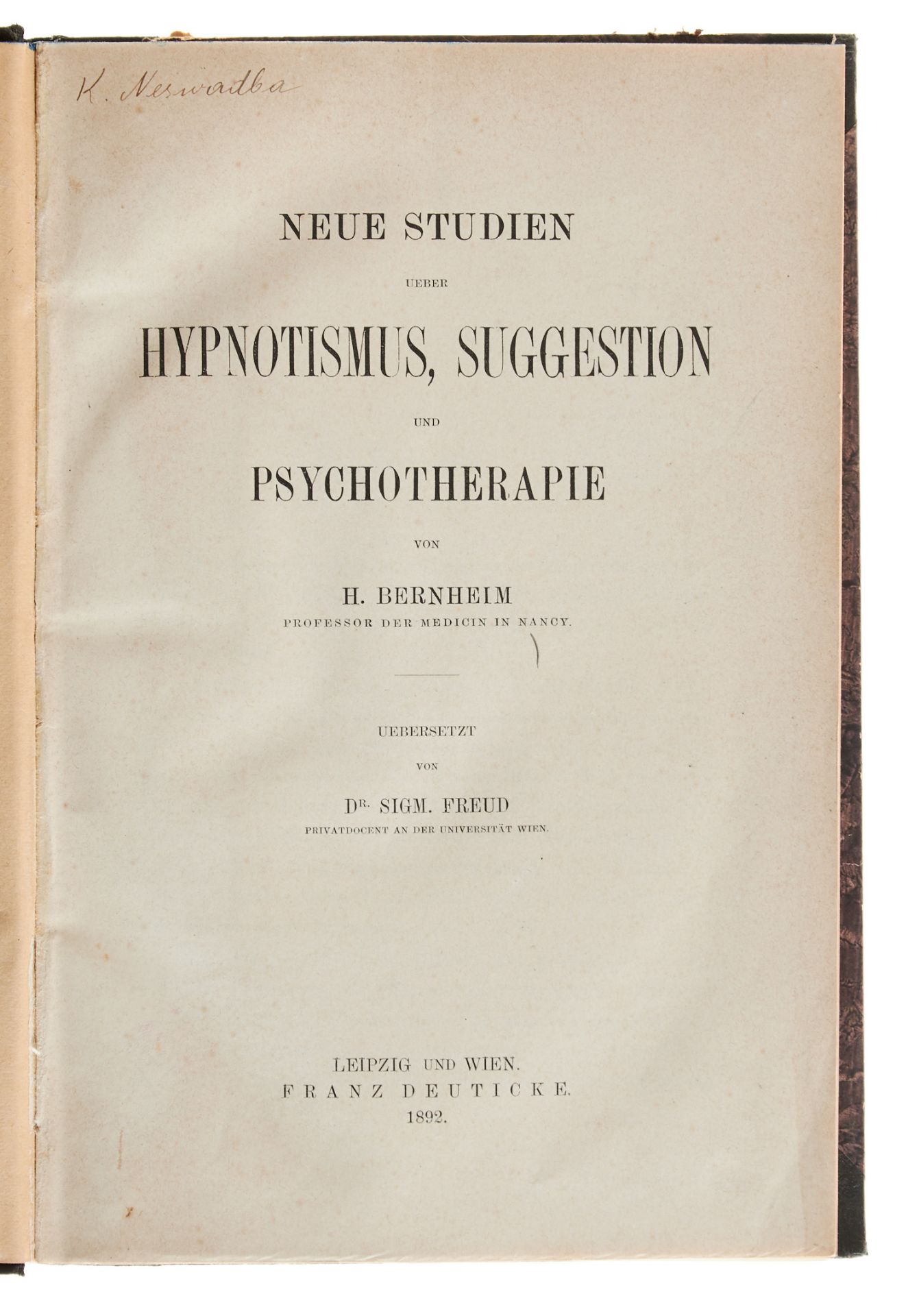 Psychoanalyse - Freud - Bernheim, H., - Bild 2 aus 2