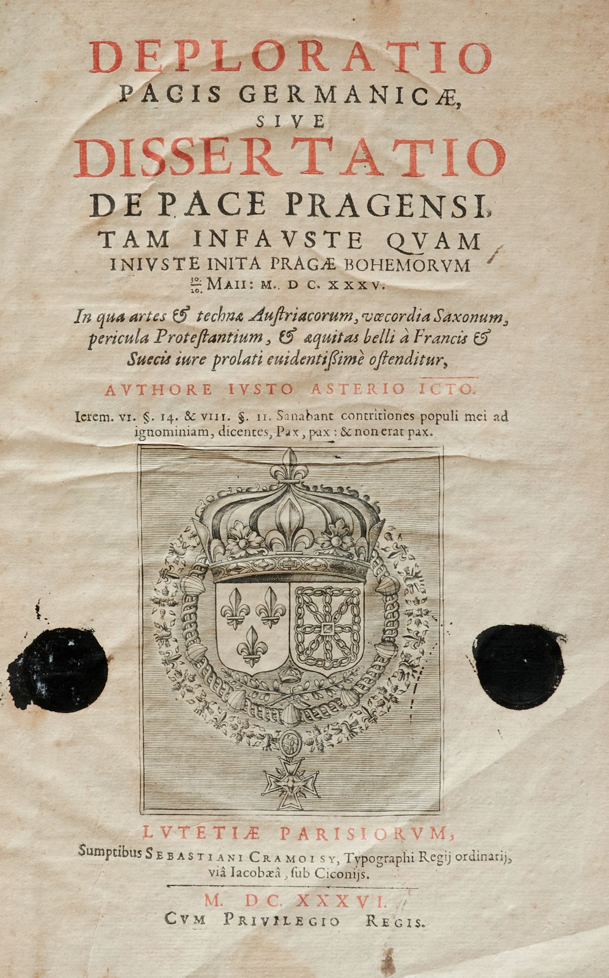 Böhmen und Mähren - Prager Frieden - Asterius, J., (Pseud.), - Image 2 of 2