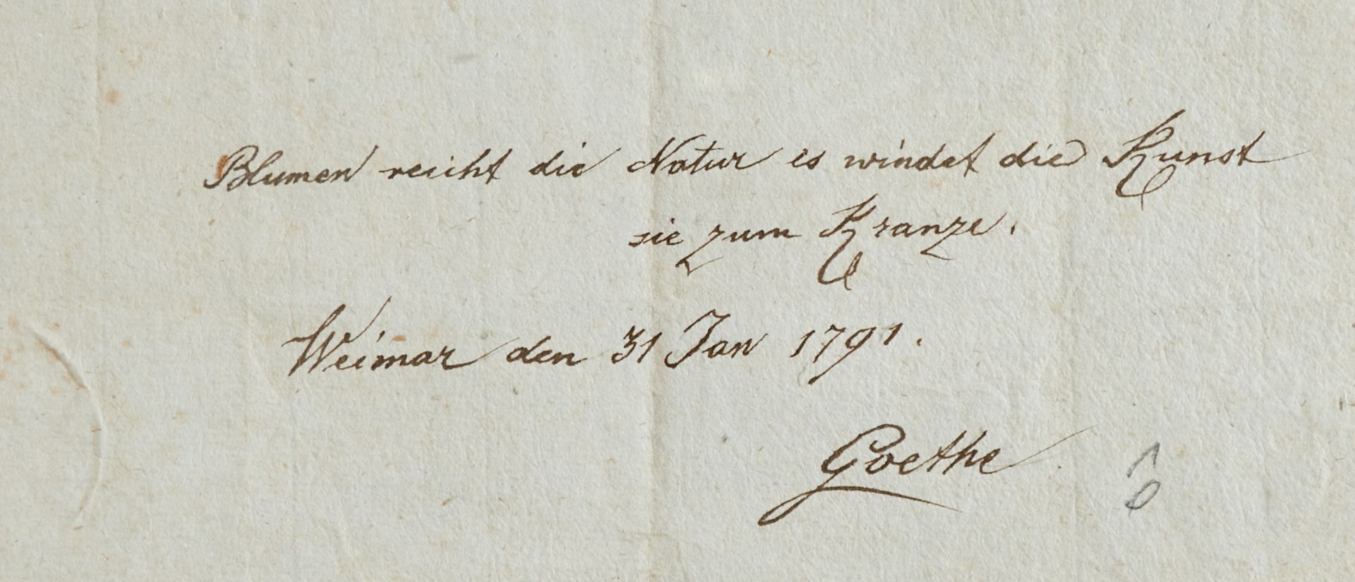 Goethe - Abschrift von Goethes Eintrag