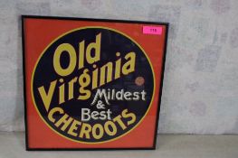 Framed Old Virginia Cheroots Advertising Print