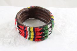 West African Beaded Cuff Bracelet