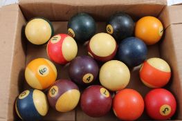 16 Vintage Pool Balls