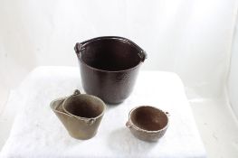 3 Small Cast Iron Children's Kettles