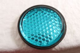 Corning Railroad Car Lens Blue Cat Eye Reflector