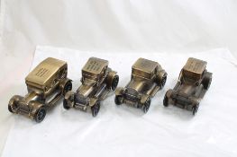 4 Banthrico Antique Car Banks