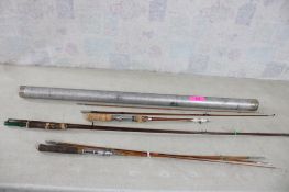 3 Fishing Rods Heddon in Aluminum Tube +2 Others