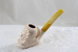 Meerschaum Hand carved Victorian Head Pipe