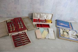 Carving Set, Cutlery, Set 3 Hankies, Barber Kit