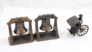 Cast Iron Hansom Cab, Liberty Bell Bookends