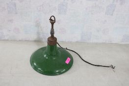 Green Enamel Industrial Light Fixture 14
