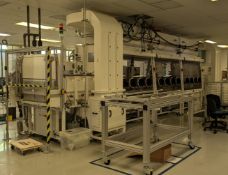 Used M BRAUN Triple-Length Double-Sided Glovebox System. Model MB300