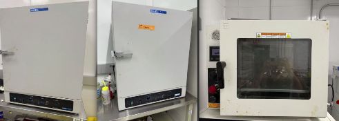 (2) Shell Lab Forced Air 5 Cuft Oven & (1) Used Ai 1.9 CuFt Vacuum Drying Oven w/ Vac Pump.