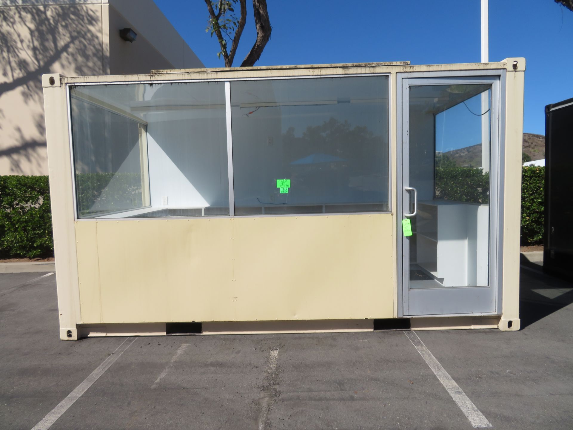OFFICE PORTABLE MODULAR POD, 8’5”H X 14’11”L X 8’D WITH 3 SIDED WINDOWS ...
