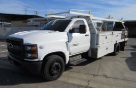 2019 CHEVY SILVERADO 5500HD CONTRACTORS TRUCK, SINGLE CAB., 2WD, DURAMAX DI GEN5 VAR .3, 8 CYLINDERS