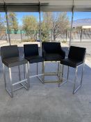 46 X 16 IN. MODERN BLACK AND GRAY BAR STOOL CHAIRS