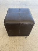 13 X 13 IN. SINGLE LEATHER OTTOMAN