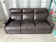 ELECTRIC LEATHER SOFA - NO HOLES NO TEARS DARK BROWN MOTORS IN OPERABLE 78X39