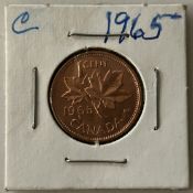 1965 CANADA ELIZABETH II 1 CENT COIN