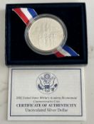2002 US MILITARY ACADEMY BICENTENNIAL COMMEMORATIVE SILVER DOLLAR COIN